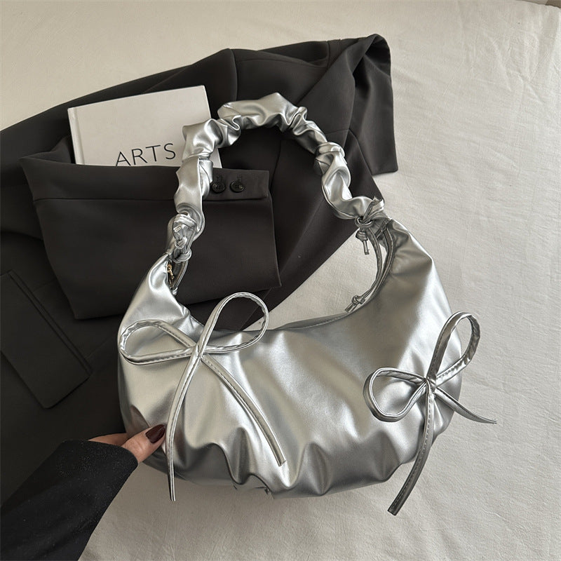 Damen modische Handtasche mit elastischem Henkel und Rüschendetails Nord Taschen