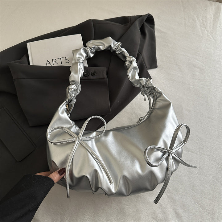 Damen modische Handtasche mit elastischem Henkel und Rüschendetails Nord Taschen