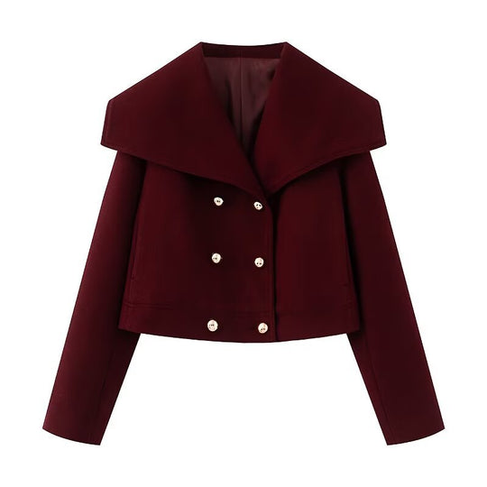 Damen Kurzjacke mit großem Matrosenkragen und zweireihiger Knopfleiste Nord Taschen