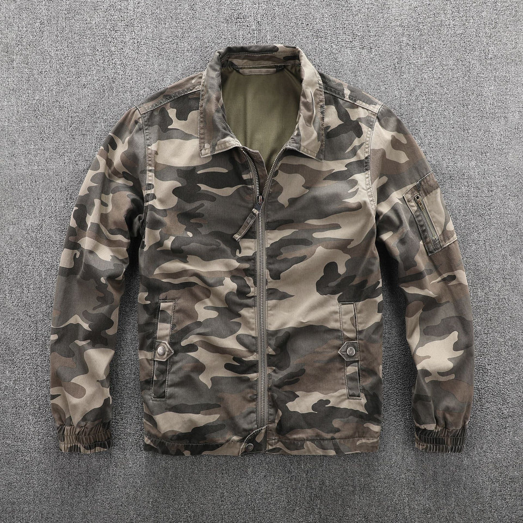 Herren Utility-Blouson im Camouflage-Muster mit Reißverschluss und Armzippertasche Nord Taschen