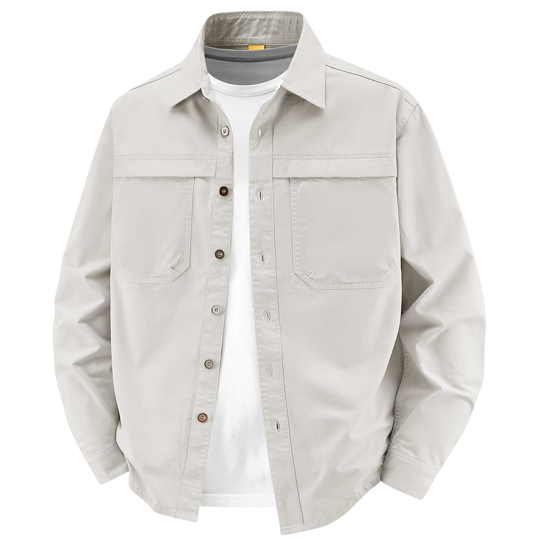 Herren Overshirt aus Baumwoll‑Twill mit zwei Brustklappen und relaxed Fit Nord Taschen
