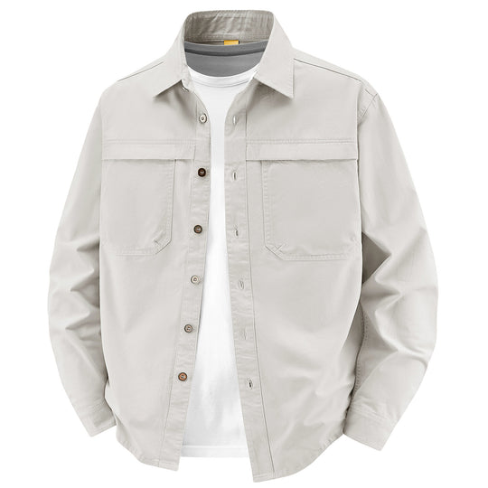 Herren Overshirt aus Baumwoll‑Twill mit zwei Brustklappen und relaxed Fit Nord Taschen