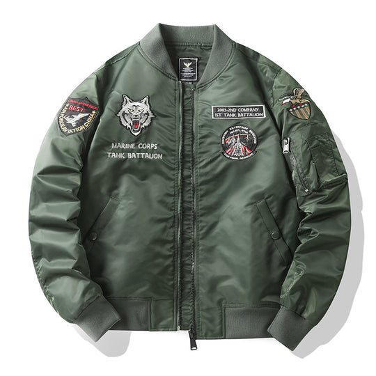 Herren Stylische Bomberjacke mit aufwendigen Applikationen Nord Taschen