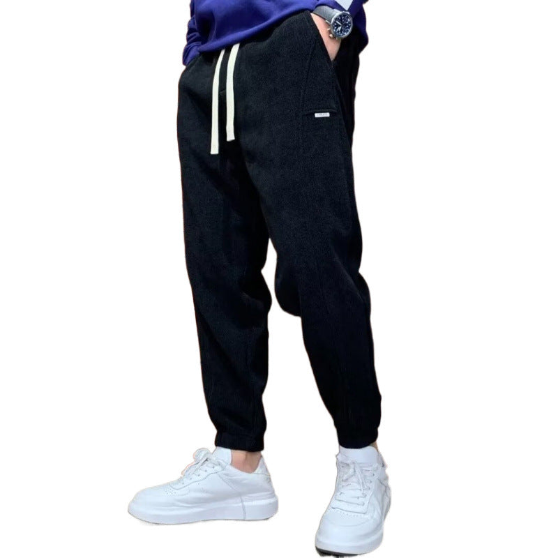 Herren Lockere Cord-Jogginghose mit elastischem Bund und Kordelzug Nord Taschen