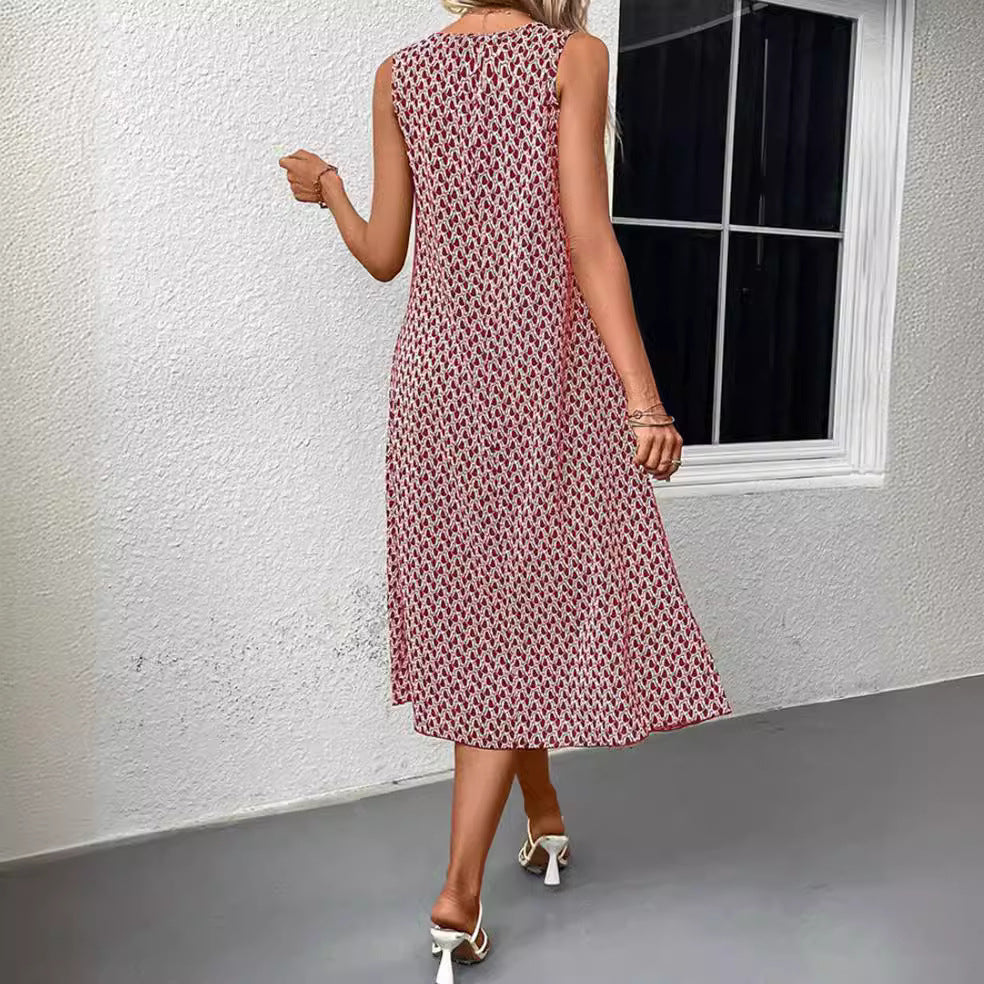 Damen lässiges Midi-Kleid mit asymmetrischem Schnitt und raffinierten Akzenten