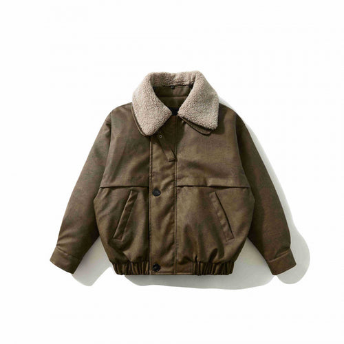 Herren Kurz geschnittene Pilotjacke mit Teddykragen, wattierter Innenlage und elastischem Saum Nord Taschen
