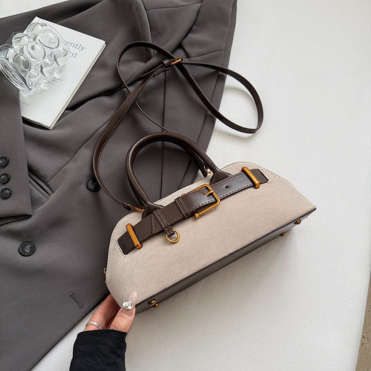 Damen elegante Satchel-Tasche mit kontrastierenden Riemen Nord Taschen