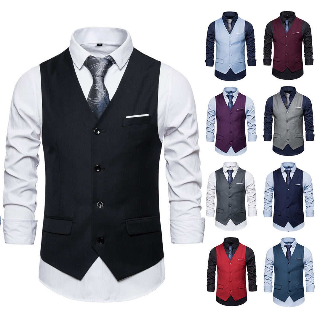 Herren Anzugweste in tailliertem Slim-Fit mit V‑Ausschnitt und Pattentaschen Nord Taschen