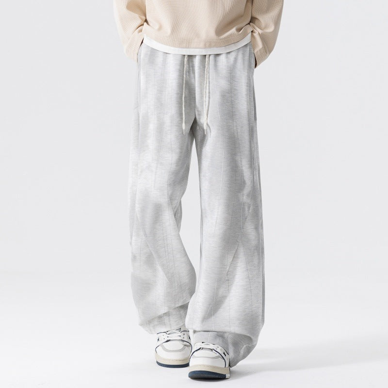 Herren Extraweite Relax-Freizeithose aus French-Terry mit Tunnelzug, Bügelfalten & Oversize-Bein Nord Taschen