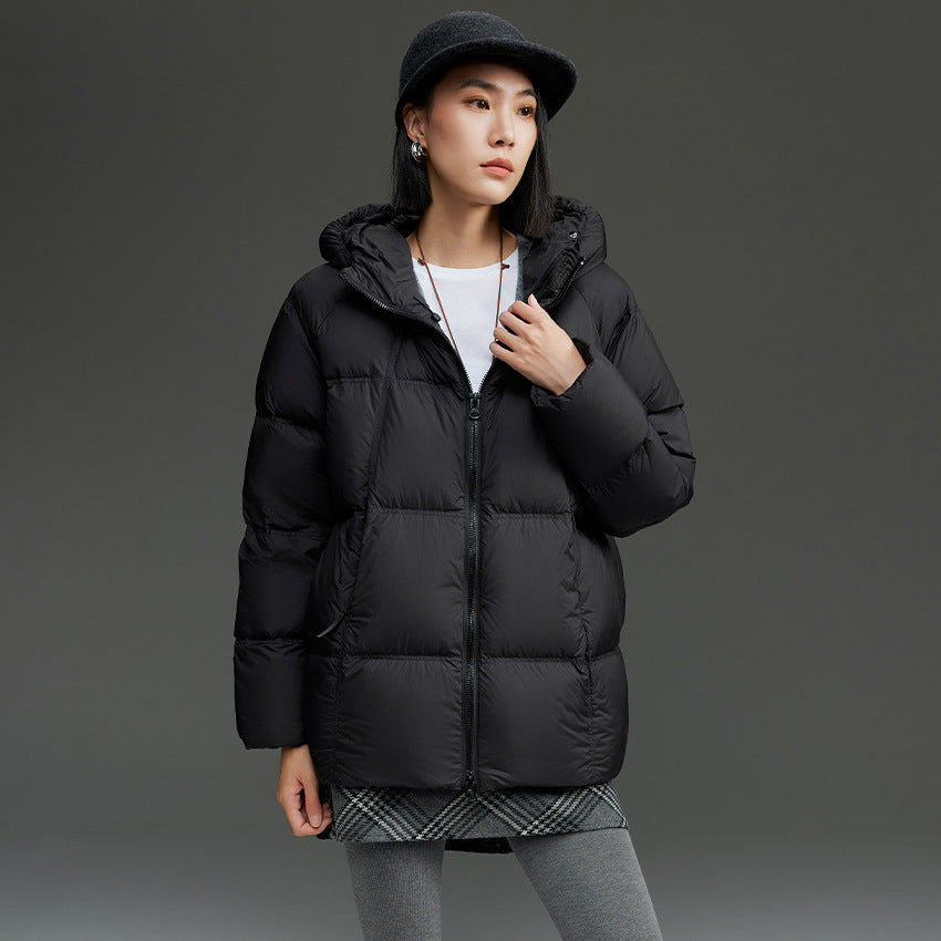 Damen Kurz geschnittene Boxy‑Steppjacke mit abnehmbarer Kapuze und Thermo‑Isolierung Nord Taschen