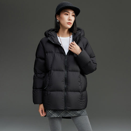 Damen Kurz geschnittene Boxy‑Steppjacke mit abnehmbarer Kapuze und Thermo‑Isolierung Nord Taschen