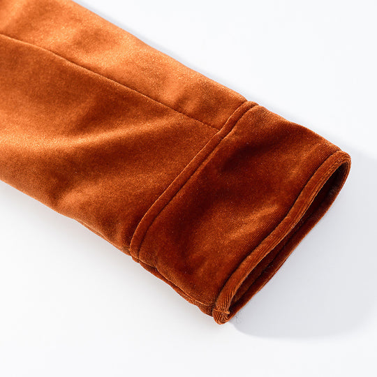 Damen Samt-Boxy-Jacke mit Pattentaschen und goldenen Zierknöpfen Nord Taschen