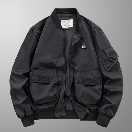 Herren leichter Nylon-Bomber mit Utility‑Taschen, Ärmel‑Organizer und geripptem Saum Nord Taschen