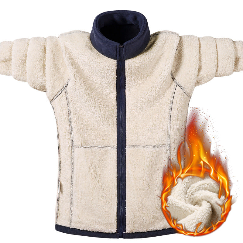 Damen Fleecejacke mit Teddyfutter, durchgehendem Reißverschluss und hohem Stehkragen Nord Taschen