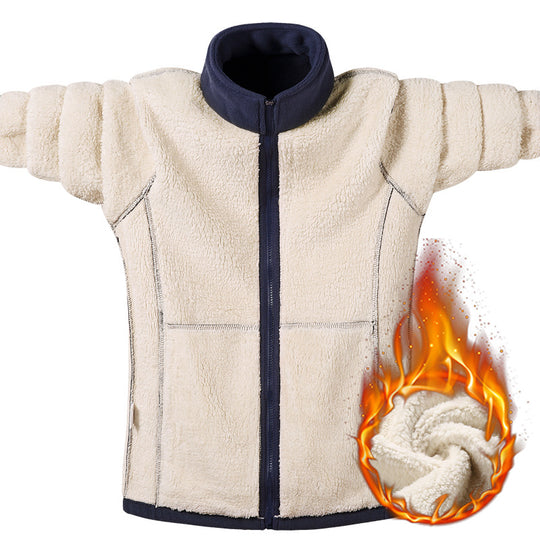 Damen Fleecejacke mit Teddyfutter, durchgehendem Reißverschluss und hohem Stehkragen Nord Taschen
