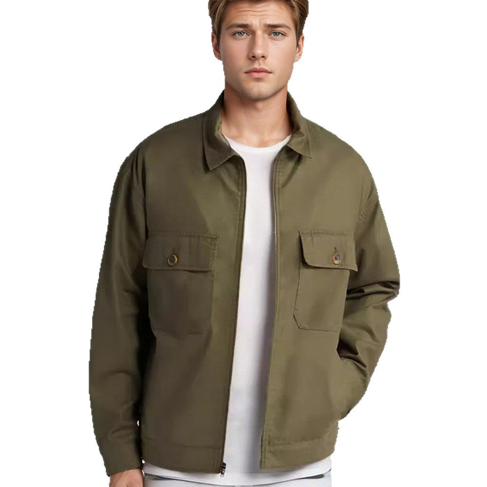 Herren Overshirt im Workwear-Stil mit durchgehendem Reißverschluss und aufgesetzten Brusttaschen Nord Taschen