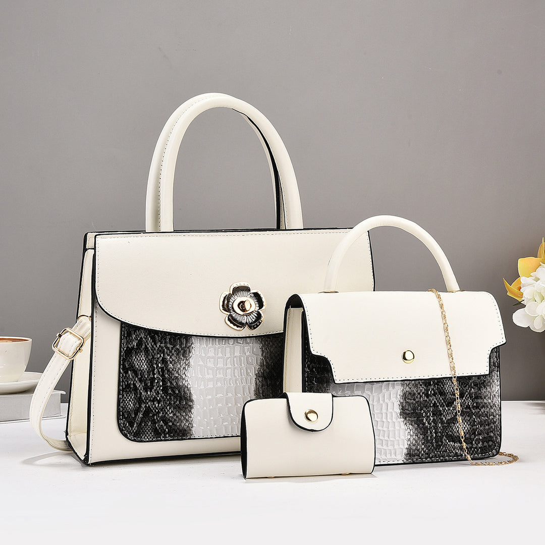 Damen elegante Handtasche mit strukturiertem Design und abnehmbarer Mini-Clutch Nord Taschen