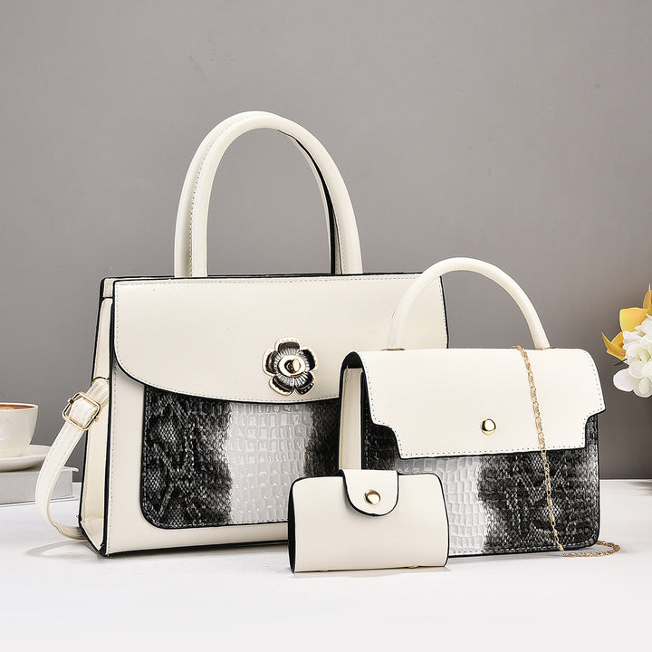 Damen elegante Handtasche mit strukturiertem Design und abnehmbarer Mini-Clutch Nord Taschen