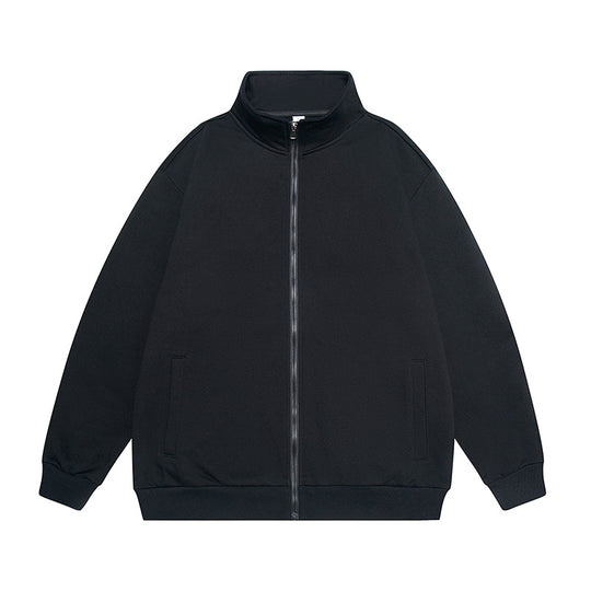 Herren Oversize Sweatjacke mit Stehkragen, durchgehendem Reißverschluss und geripptem Saum Nord Taschen
