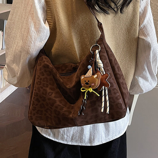 Damen Hobo-Tasche mit elegantem Leopardenmuster und praktischen Fächern Nord Taschen