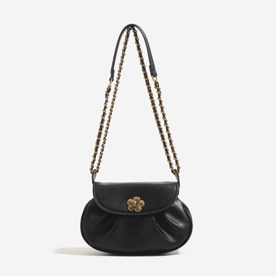 Damen Umhängetasche mit floralem Magnetverschluss und luxuriösem Kettenriemen Nord Taschen