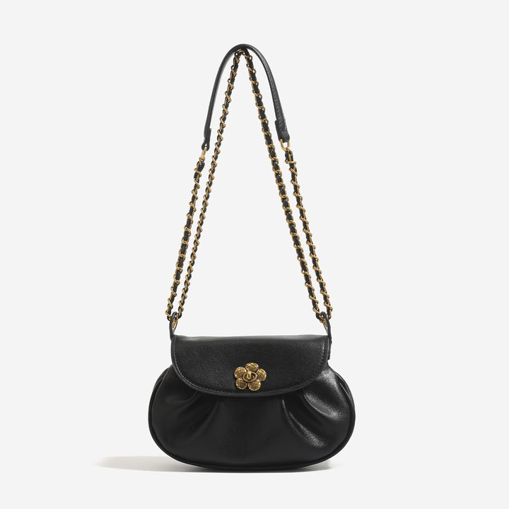 Damen Umhängetasche mit floralem Magnetverschluss und luxuriösem Kettenriemen Nord Taschen