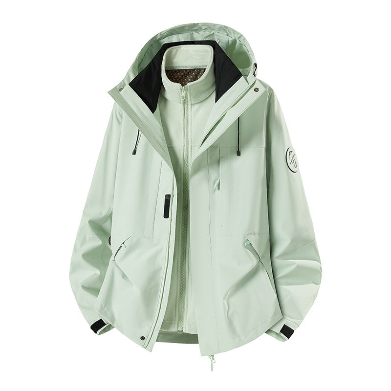 Herren Wetterfeste technische Softshell‑Trekkingjacke mit Kapuze und isolierendem Inneneinsatz Nord Taschen
