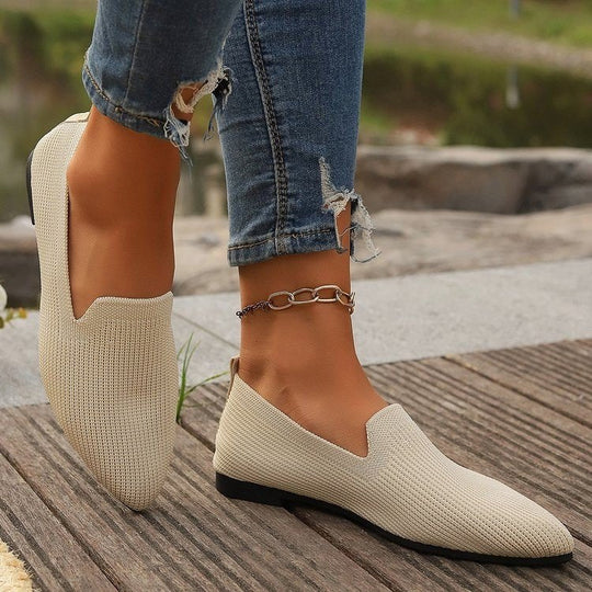 Damen Elegante Ballerinas mit feiner Netzstruktur