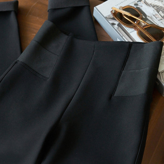 Damen Hochtaillierte schmale Stretchhose mit nahtlosem Bund und konischem Bein Nord Taschen