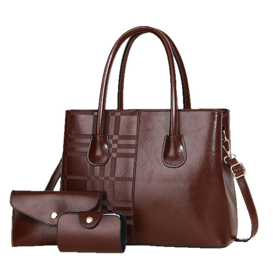 Damen elegante Tote-Handtasche mit abnehmbarer Clutch und Zusatzportemonnaie Nord Taschen
