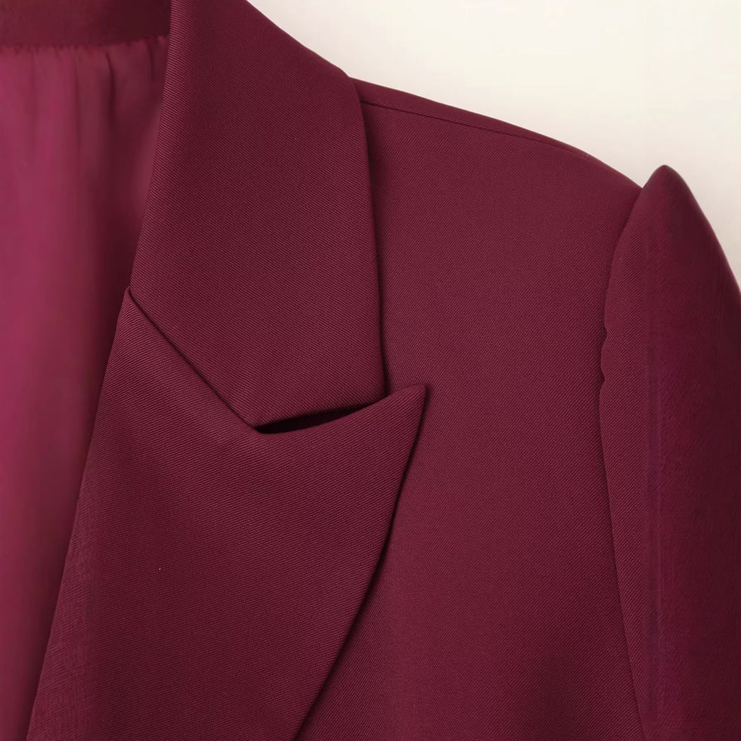 Damen Blazer mit Cut-Out‑Schultern, Taillengürtel und Pattentaschen Nord Taschen