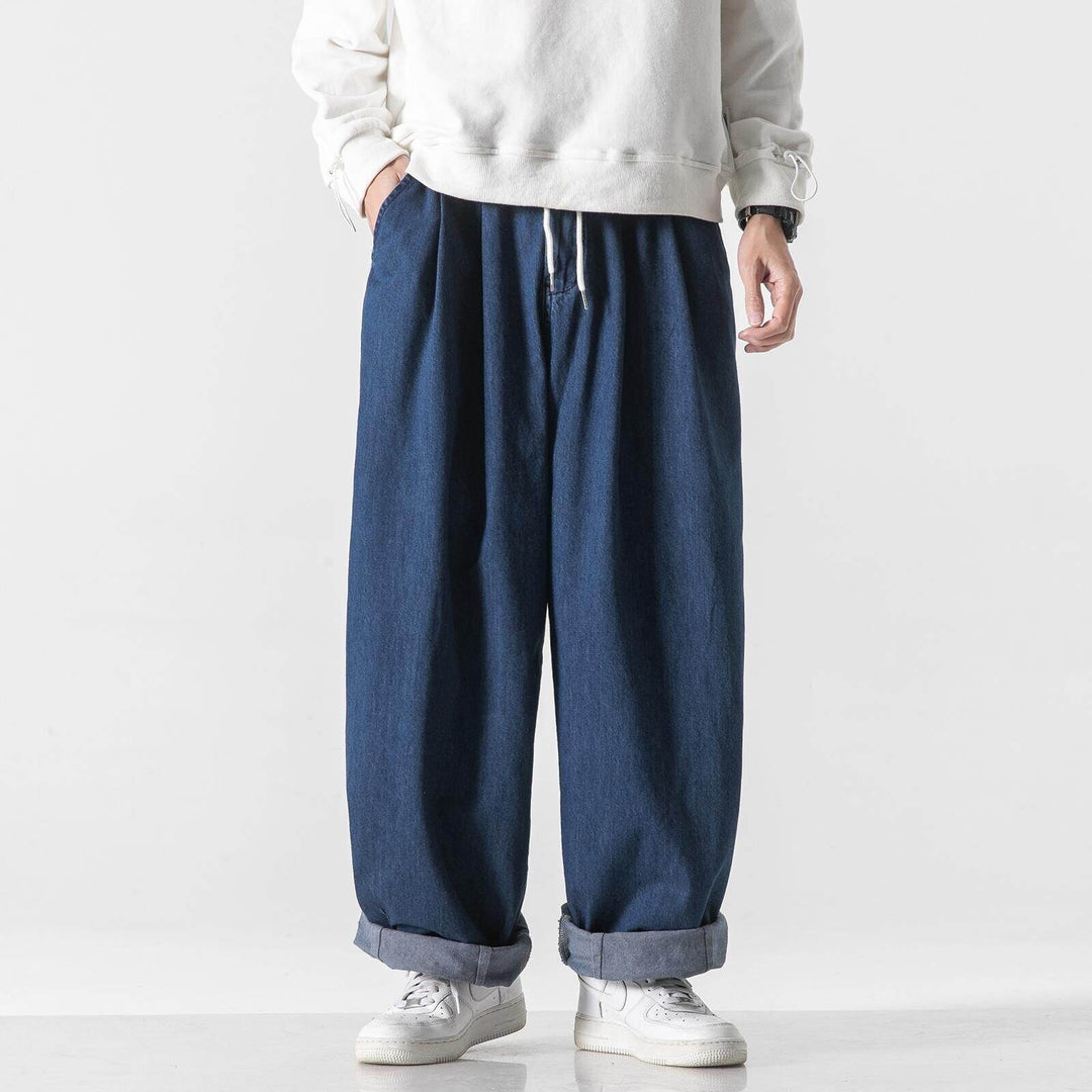 Herren Extraweite Baggy-Hose mit Tunnelzugbund und umgeschlagenem Saum Nord Taschen