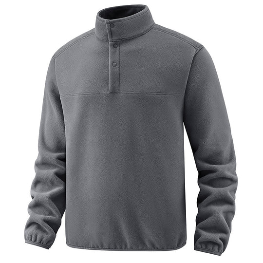 Herren Fleece-Pullover mit Stehkragen und Druckknopf-Leiste für wärmende Zwischenschicht Nord Taschen
