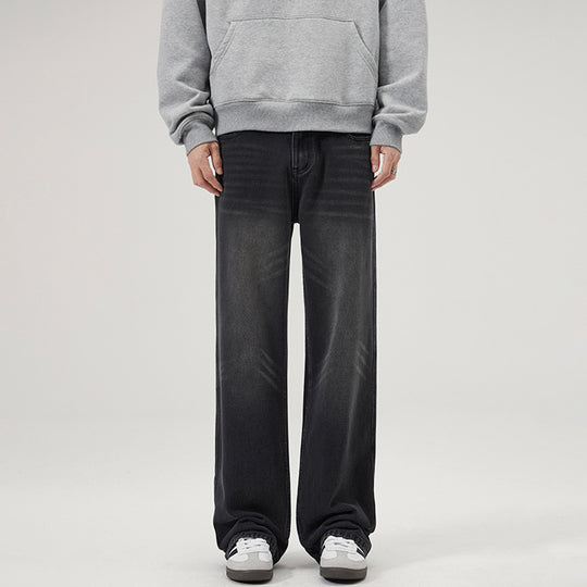 Herren Baggy-Jeans mit tiefem Schritt, verwaschener Vintage-Denim und geradem Bein Nord Taschen