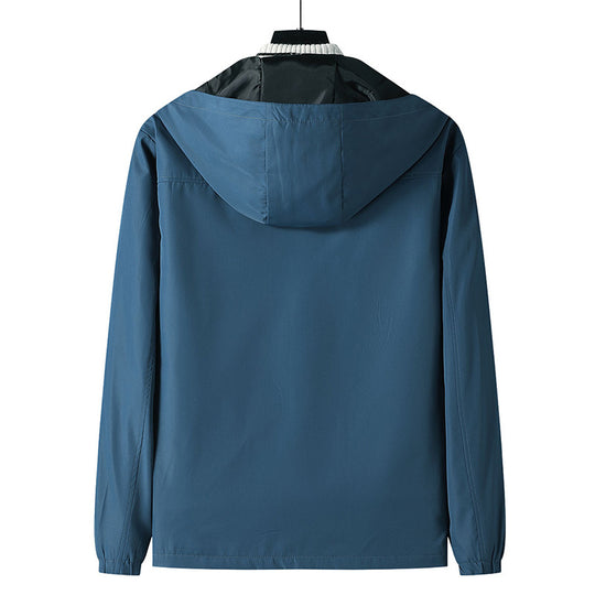 Herren Leichte Outdoor-Jacke mit verstellbarem Kapuzenkragen Nord Taschen