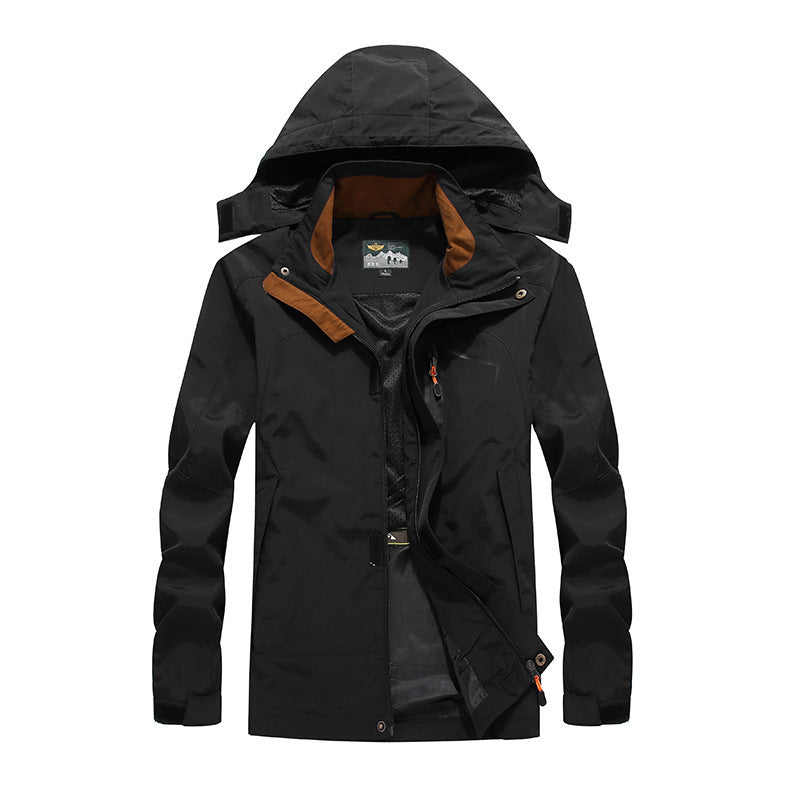 Herren wasserdichte Softshell-Outdoorjacke mit Kapuze, atmungsaktivem Mesh-Futter und verdeckten Reißverschlusselementen Nord Taschen