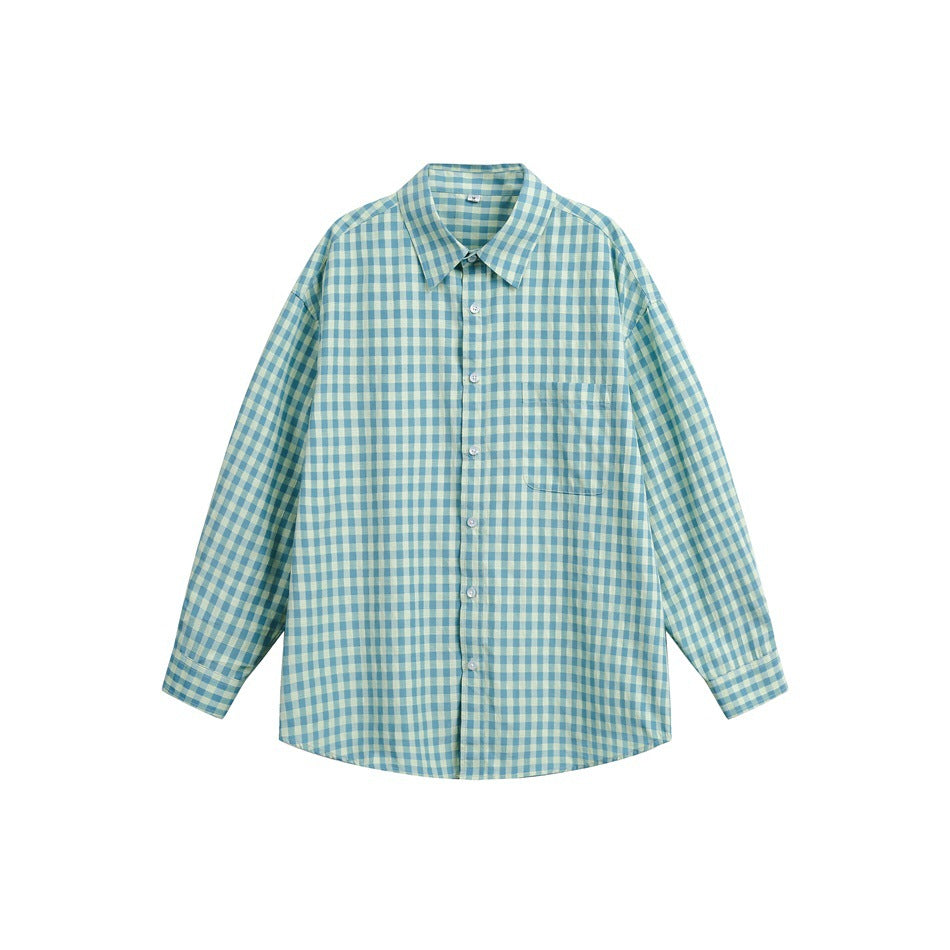 Damen Oversize‑Hemdbluse im Gingham‑Karo mit Brusttasche Nord Taschen