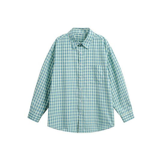 Damen Oversize‑Hemdbluse im Gingham‑Karo mit Brusttasche Nord Taschen