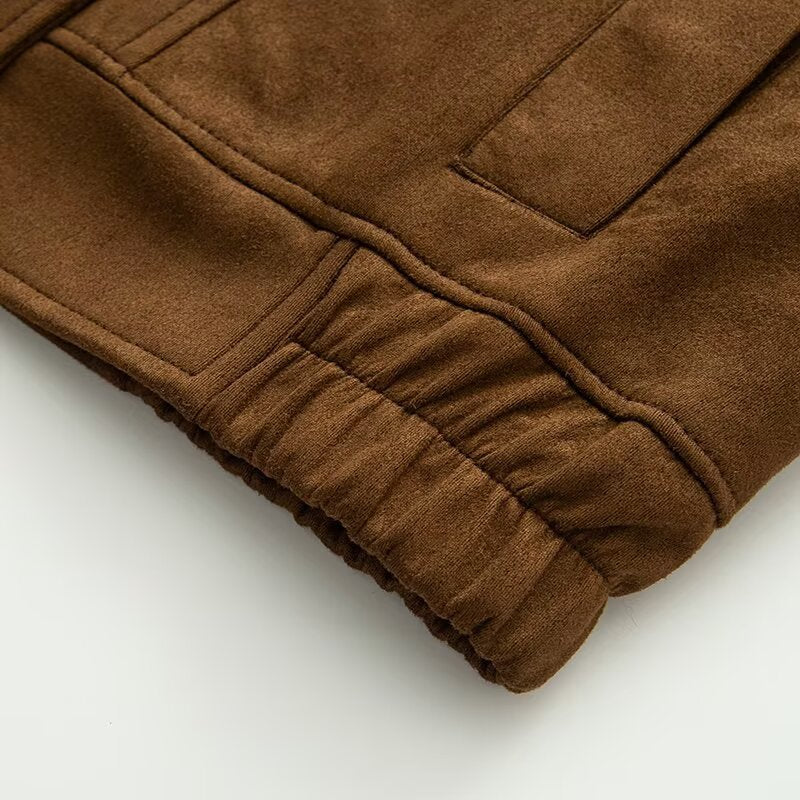 Damen Cropped Wollmix-Fieldjacke mit Stehkragen, verdecktem Verschluss und großen Pattentaschen Nord Taschen