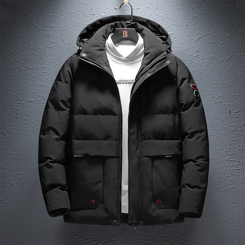 Herren Wattierte Kurzparka mit Kapuze, wasserabweisender Oberfläche und Utility-Taschen Nord Taschen