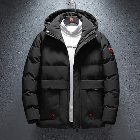 Herren Wattierte Kurzparka mit Kapuze, wasserabweisender Oberfläche und Utility-Taschen Nord Taschen