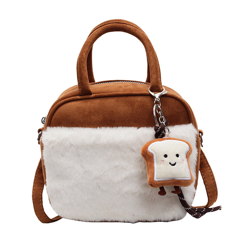 Damen Kuscheltasche mit verspieltem Anhänger Nord Taschen