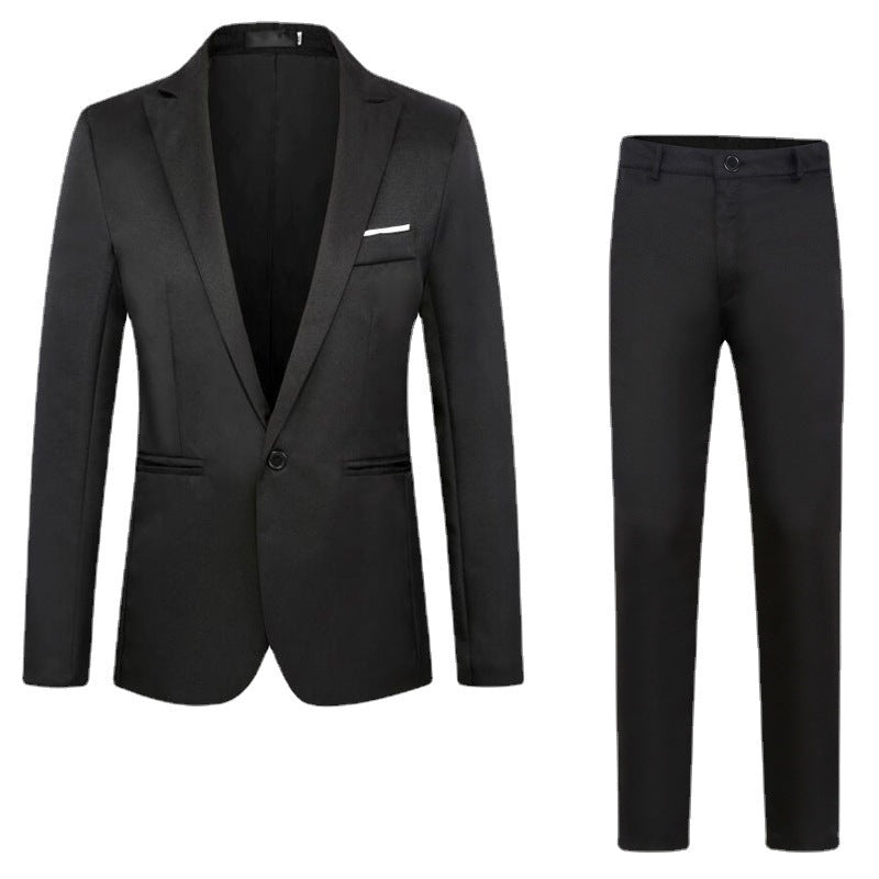 Herren tailliertes Anzugset aus feinem Satin mit schlanker Silhouette und Ein-Knopf-Sakko Nord Taschen