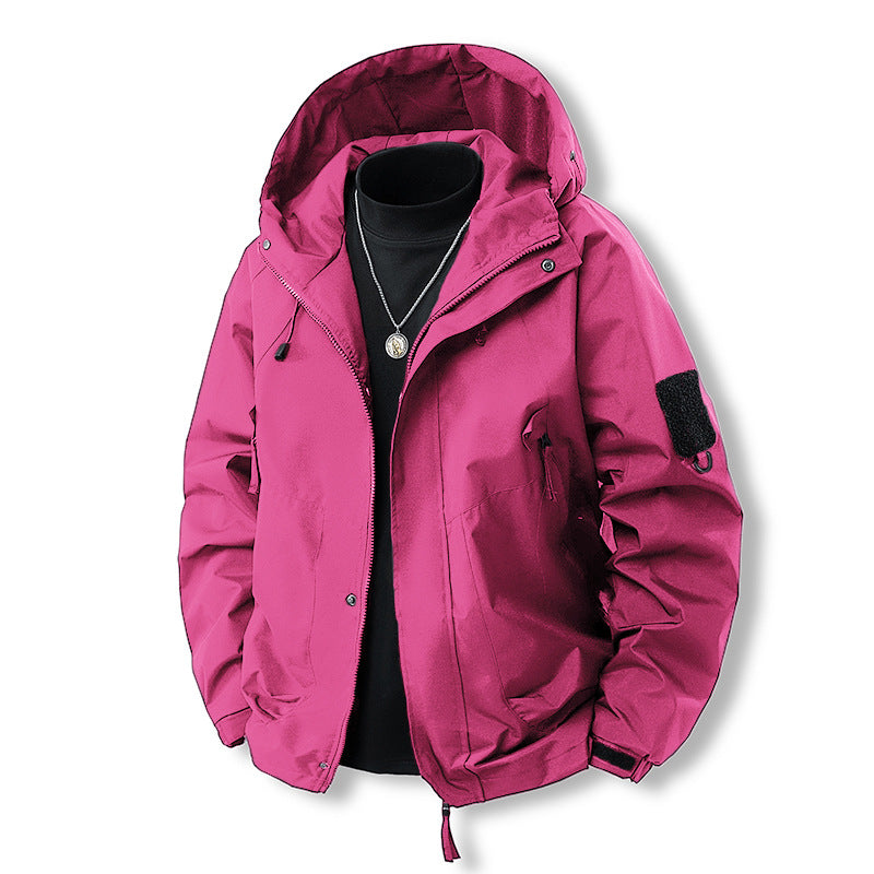 Herren Funktionale Kapuzen‑Übergangsjacke mit wasserabweisender Hülle, Utility‑Taschen & verstellbarem Saum Nord Taschen