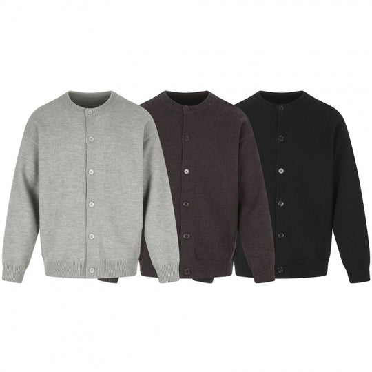 Unisex Boxy-Strickcardigan mit Rundhalsausschnitt und durchgehender Knopfleiste Nord Taschen