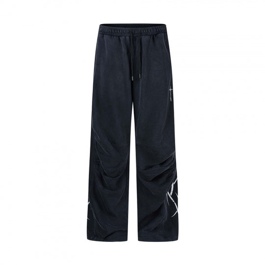 Herren weite Sweatpants im Baggy‑Cut mit Elastikbund, Kordelzug und geraffter Kniepartie Nord Taschen