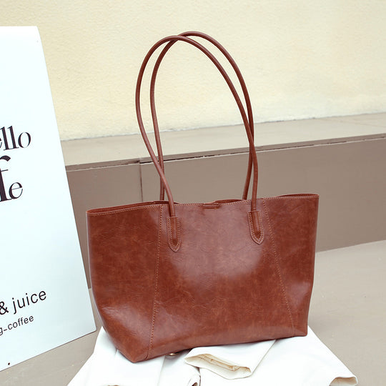 Damen elegante Shopper-Tasche mit hochwertiger Ledertextur Nord Taschen