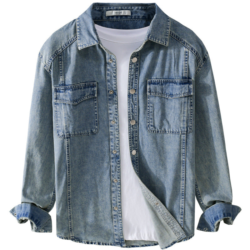 Herren lässiges Oversize Jeanshemd Nord Taschen
