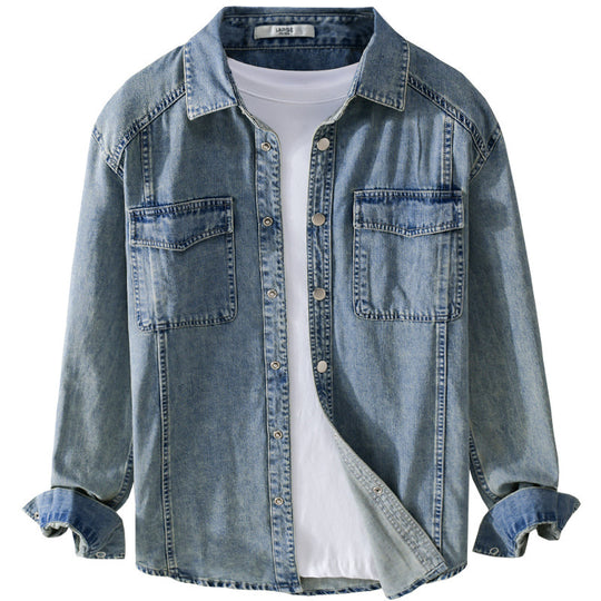 Herren lässiges Oversize Jeanshemd Nord Taschen