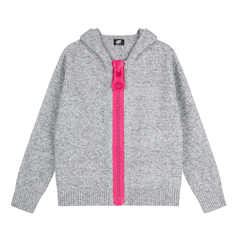 Damen Kapuzen-Strickjacke mit übergroßem Reißverschluss und softem Mohair-Mix Nord Taschen